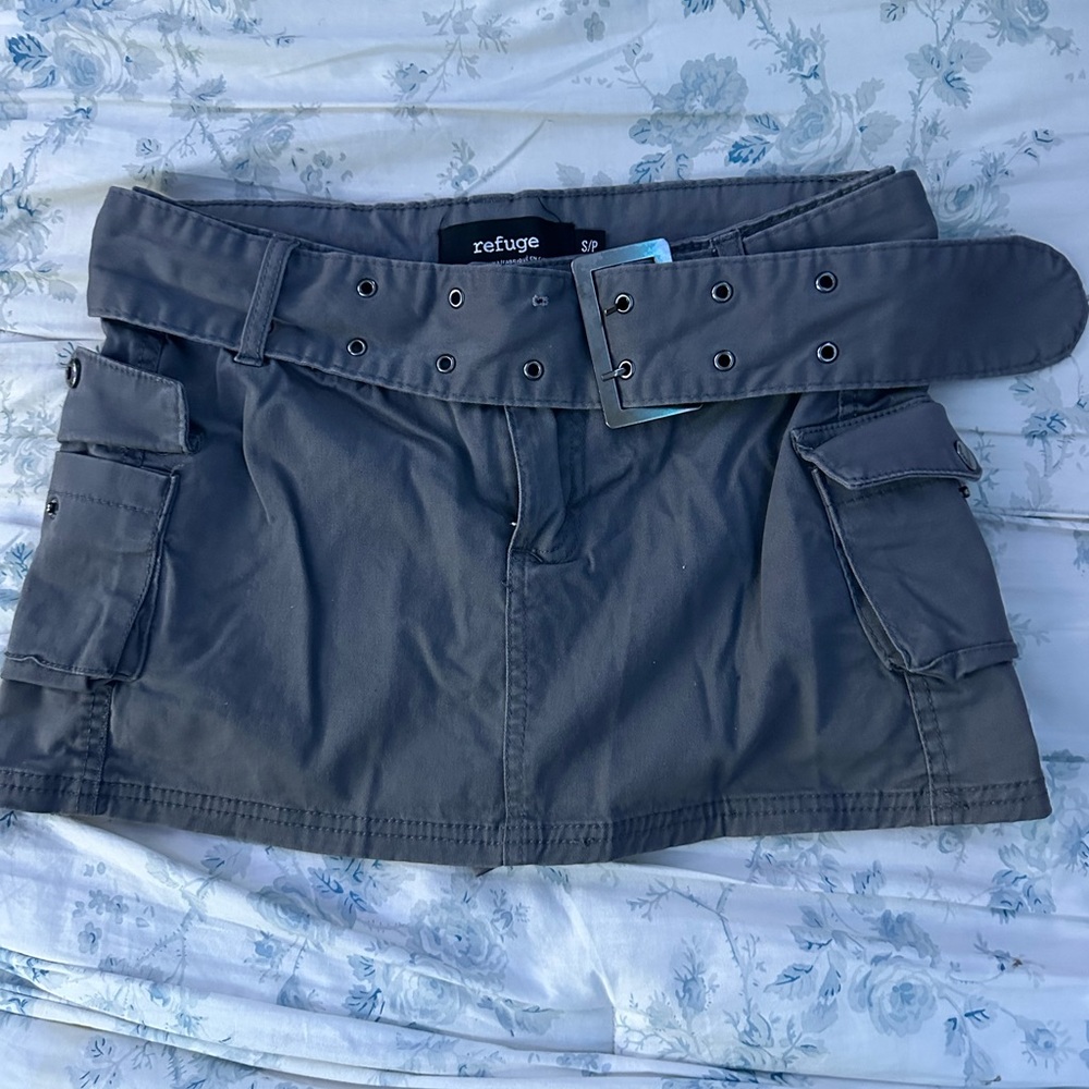Refuge Charcoal Belted Skirt